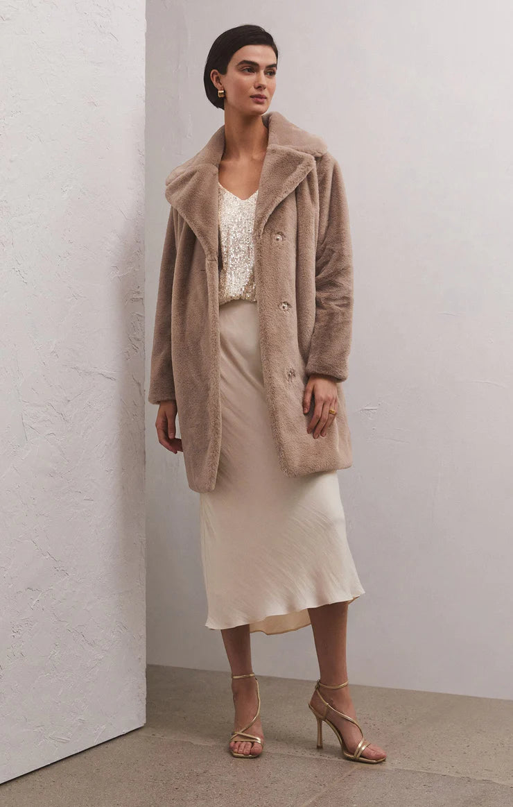 Jewel trim sale fur coat