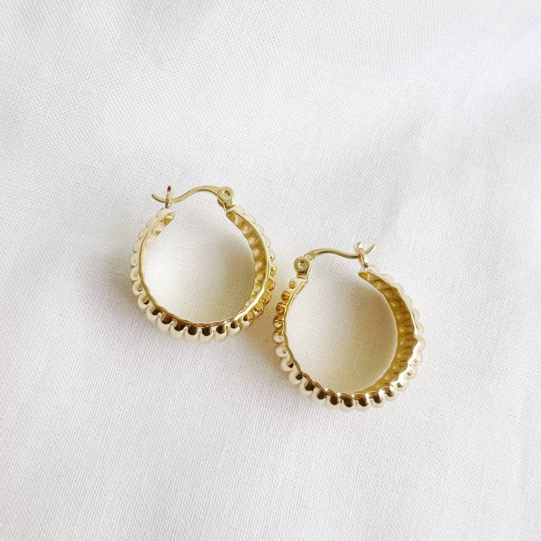 Riley Textured Dome Hoops