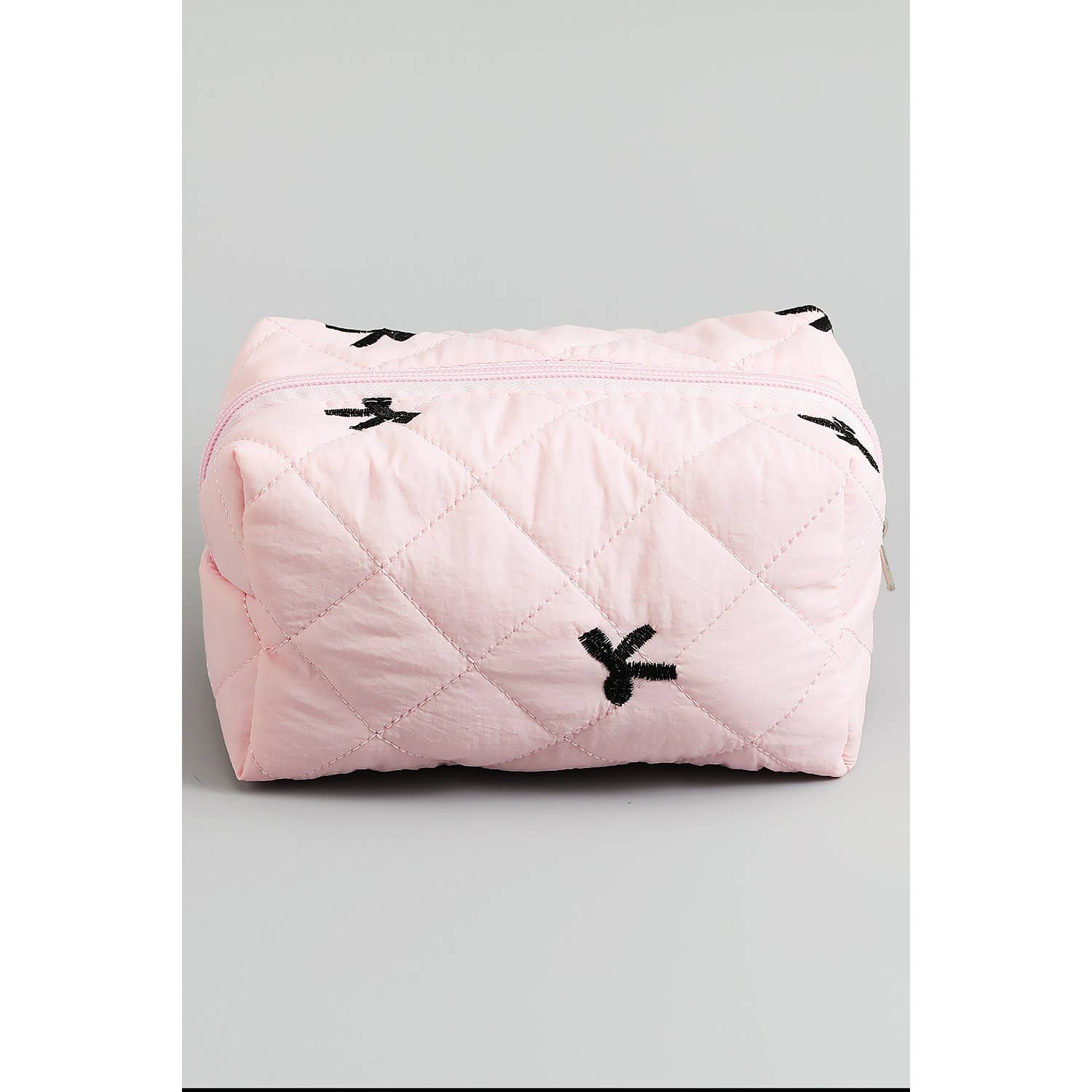 Quilted Bow Makeup Pouch