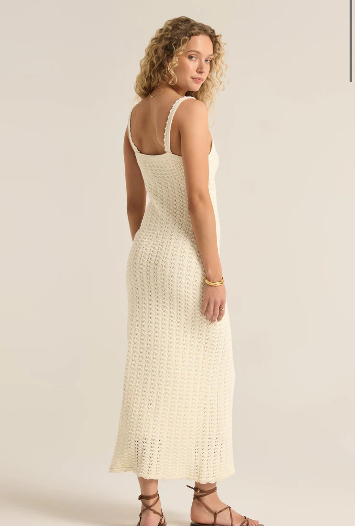 ELEENA KNIT CROCHET MIDI DRESS